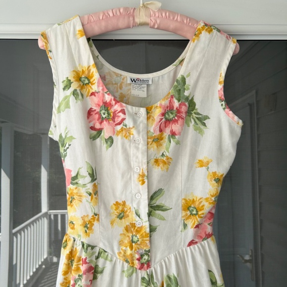 Vintage Floral Dress Walden Classics Size 12 Midi or Tea Length SO PRETTY - Picture 3 of 11